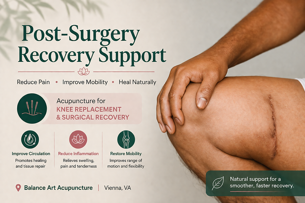 Acupuncture for knee surgery recovery reducing pain and improving mobility in Vienna VA