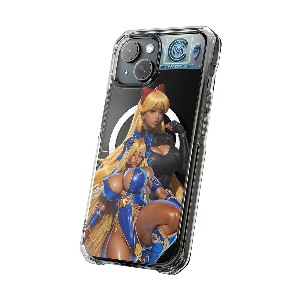 Thumbnail: Clear Magnetic Impact Phone Case — Anime Warrior Design