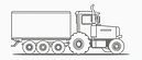 tractor trailer in black and white icon,
