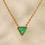 Thumbnail: Gold necklace  triangle opal pendant 