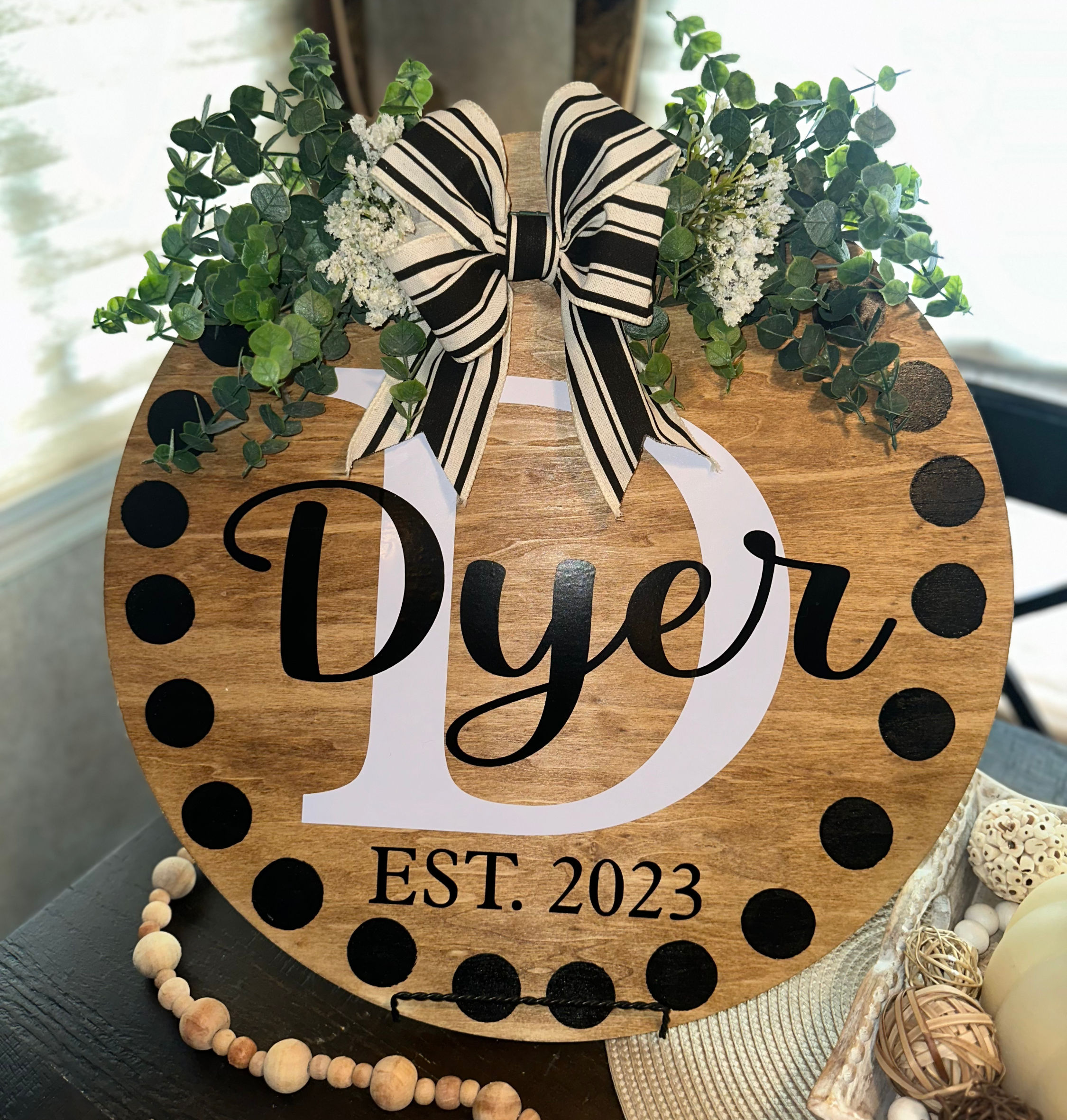 Polka Dot Personalized Door Hanger