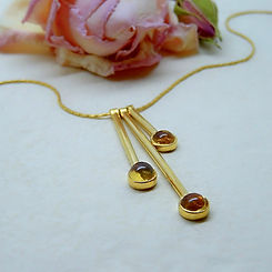 Verguld zilveren hanger met citrien steentjes