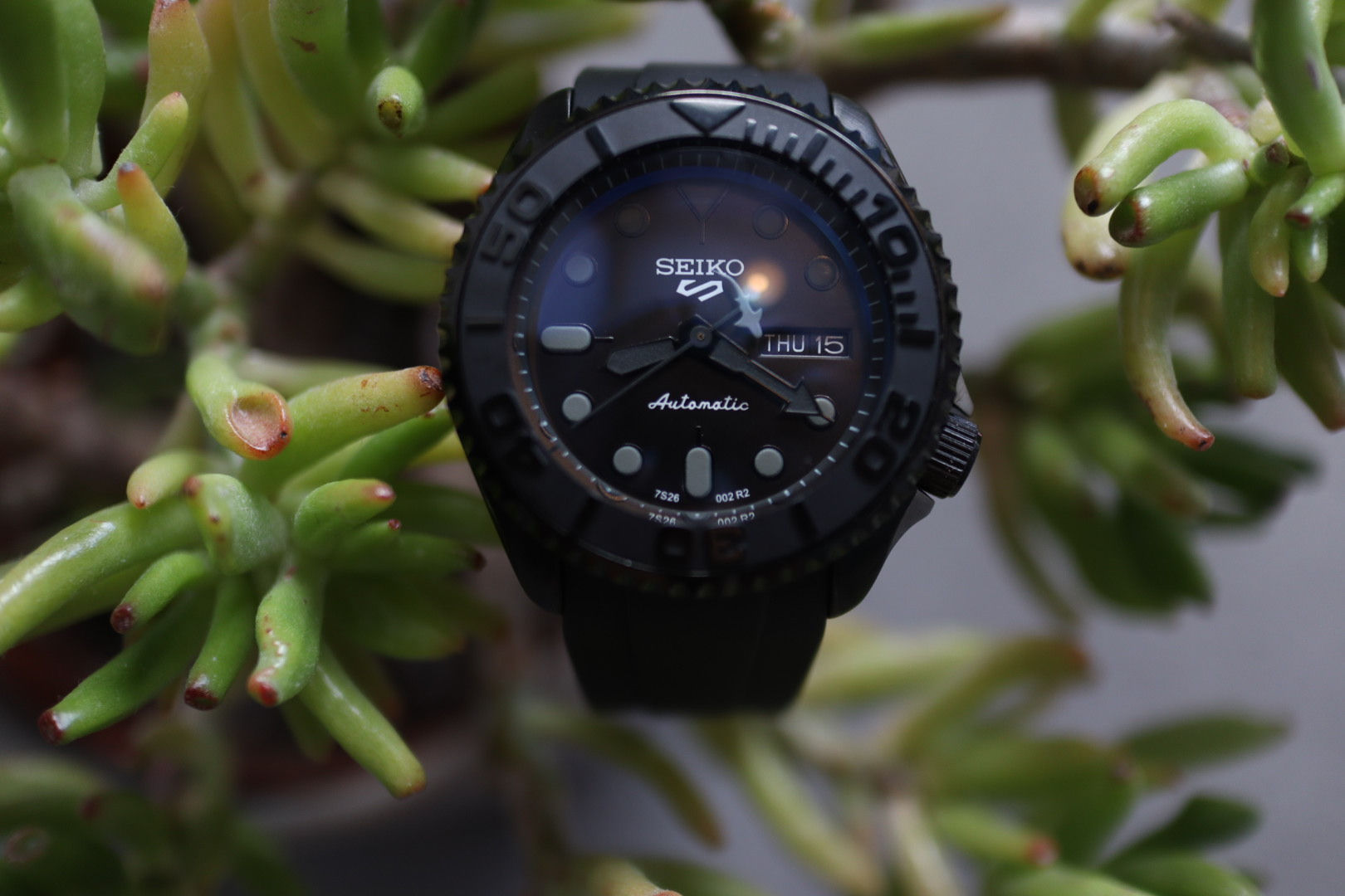 40mm Blacked out 'Sharky' - Custom Seiko NH35 Automatic Movement Watch