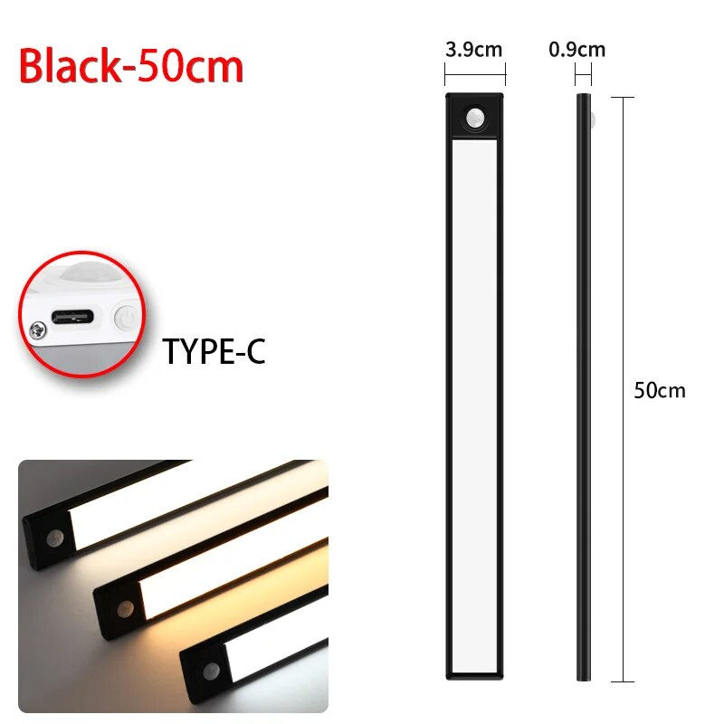 Thumbnail: LED Motion Sensor Light Night Light Wireless USB Under Cabinet Light For Kitchen