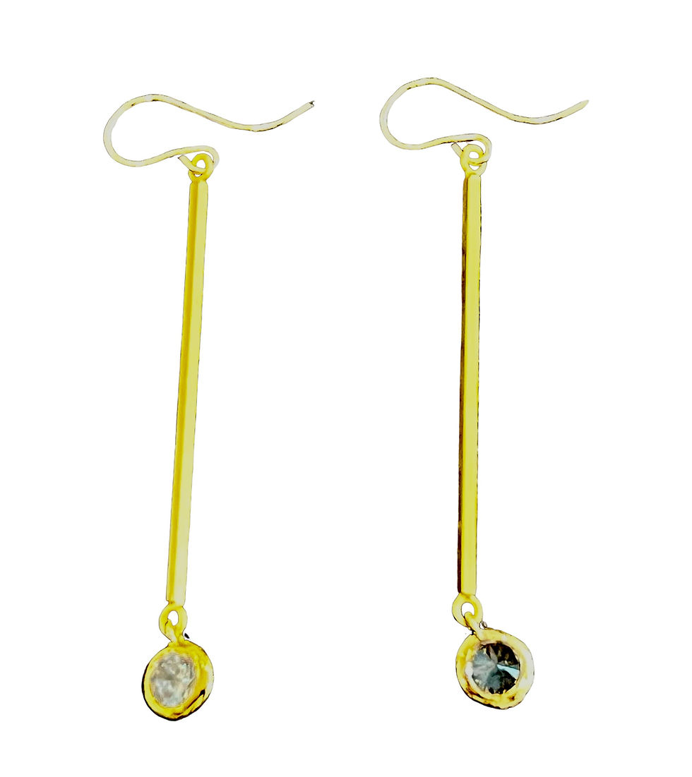 Cz bar drop earrings