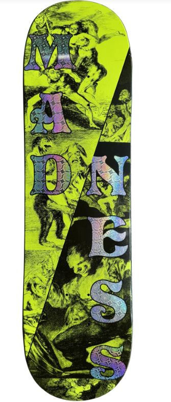 8.25" Madness Split R7 Safety Yellow/Holographic Skateboard Deck