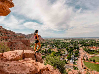 Girl looking over Kanab, UT