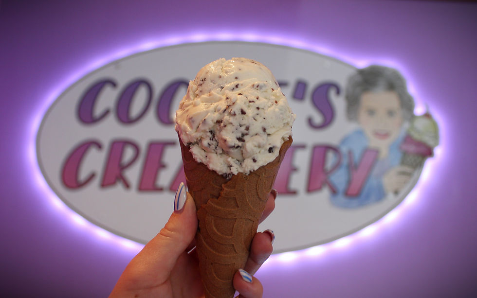 toasted coconut on cinnamon cone