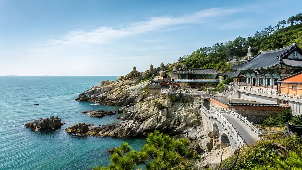 Haedong Yonggungsa Temple on the coast of Busan as part of a private Korea tour route