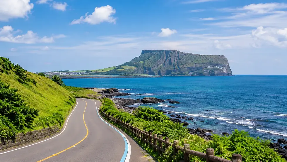 Jeju Island volcanic landscape and coastal scenery in a private Korea travel route