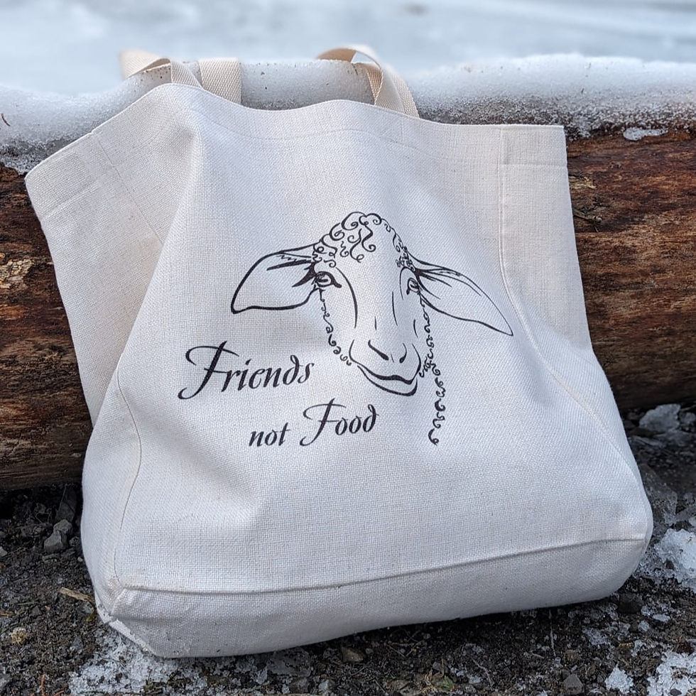 Miniaturbild: XL Leinentasche «Friends not food»