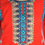 Thumbnail: Girl's Fancy Red Shalwar Kameez with Blue, Golden Embroidery (Age 8-11) 32 Bust
