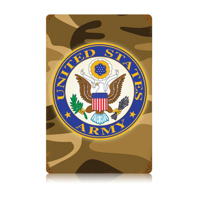 "U.S. Army Camo Metal Sign"