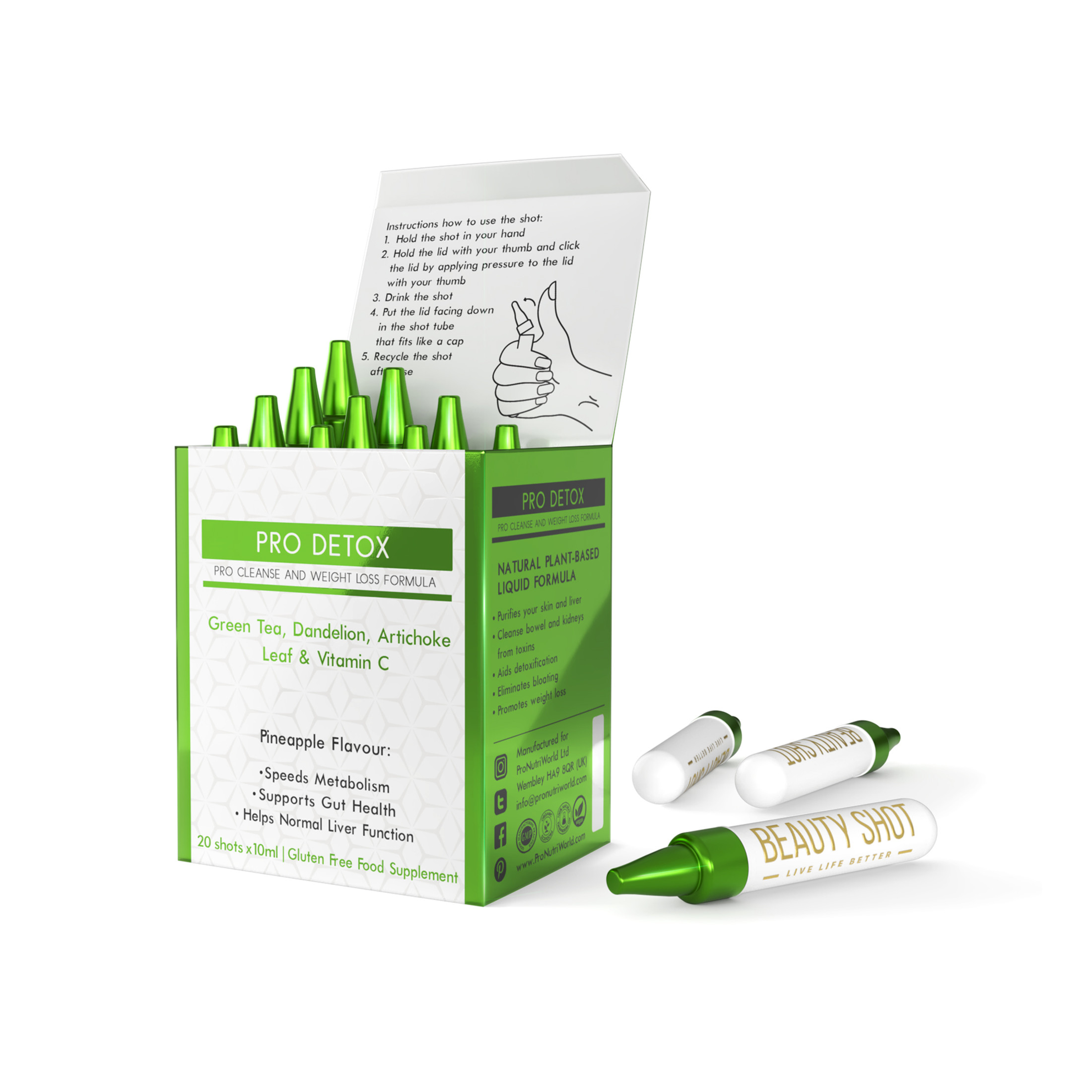 Pro Detox, Cleanse and Weight Loss Formula - Green Tea, Dandelion,Artichoke Leaf