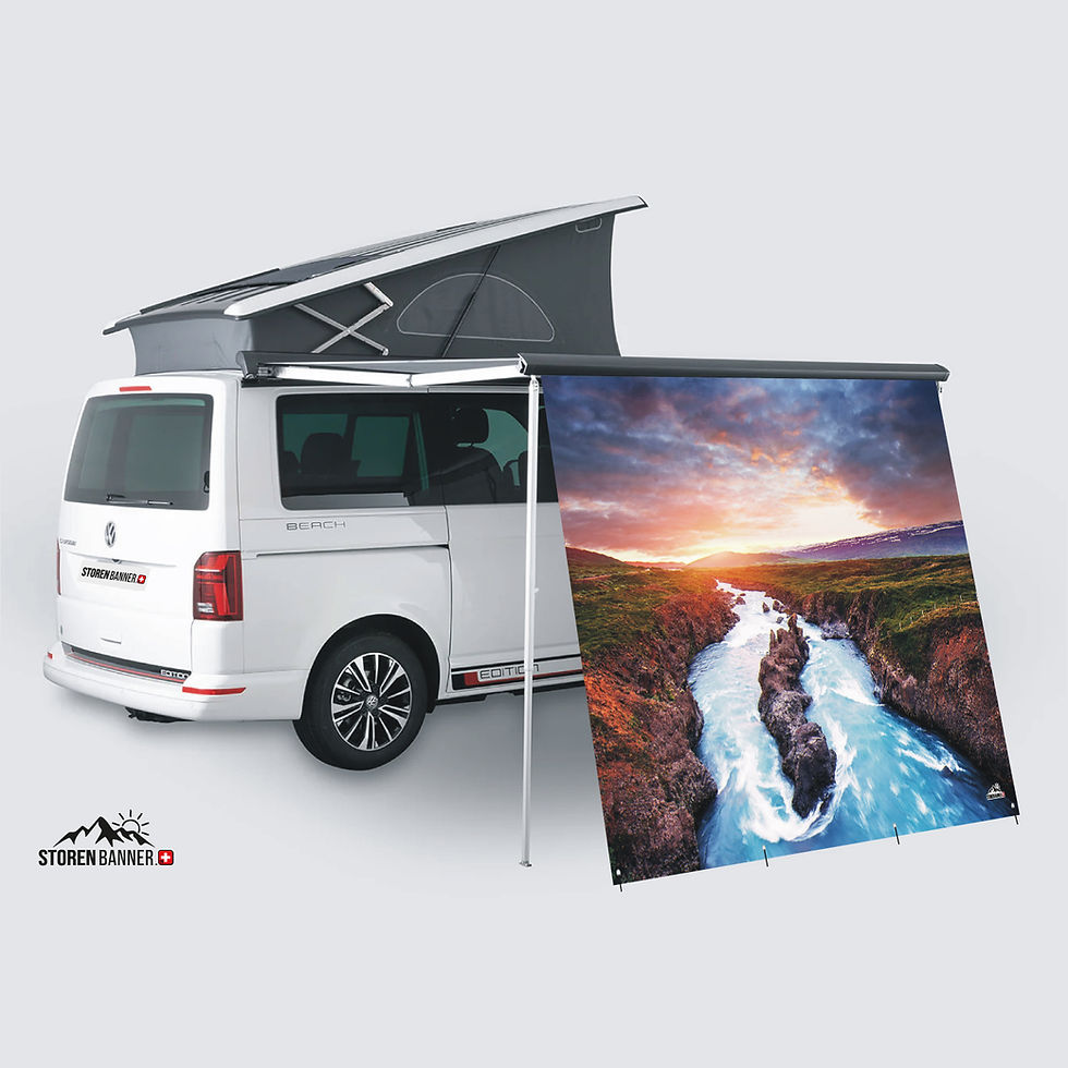 Sichtschutz bedruckt Vorderwand Camping