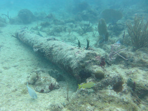 Spanische Kanone vor der Küste Hispaniolas