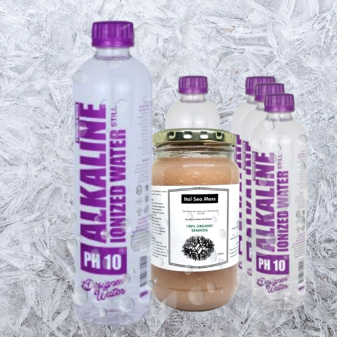 Premium Sea Moss gel bundled with Alkaline Water pH10