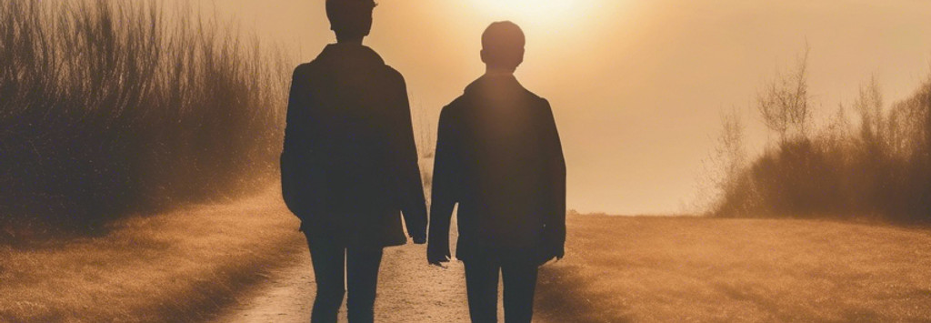 two friends walking towards the sun_edit