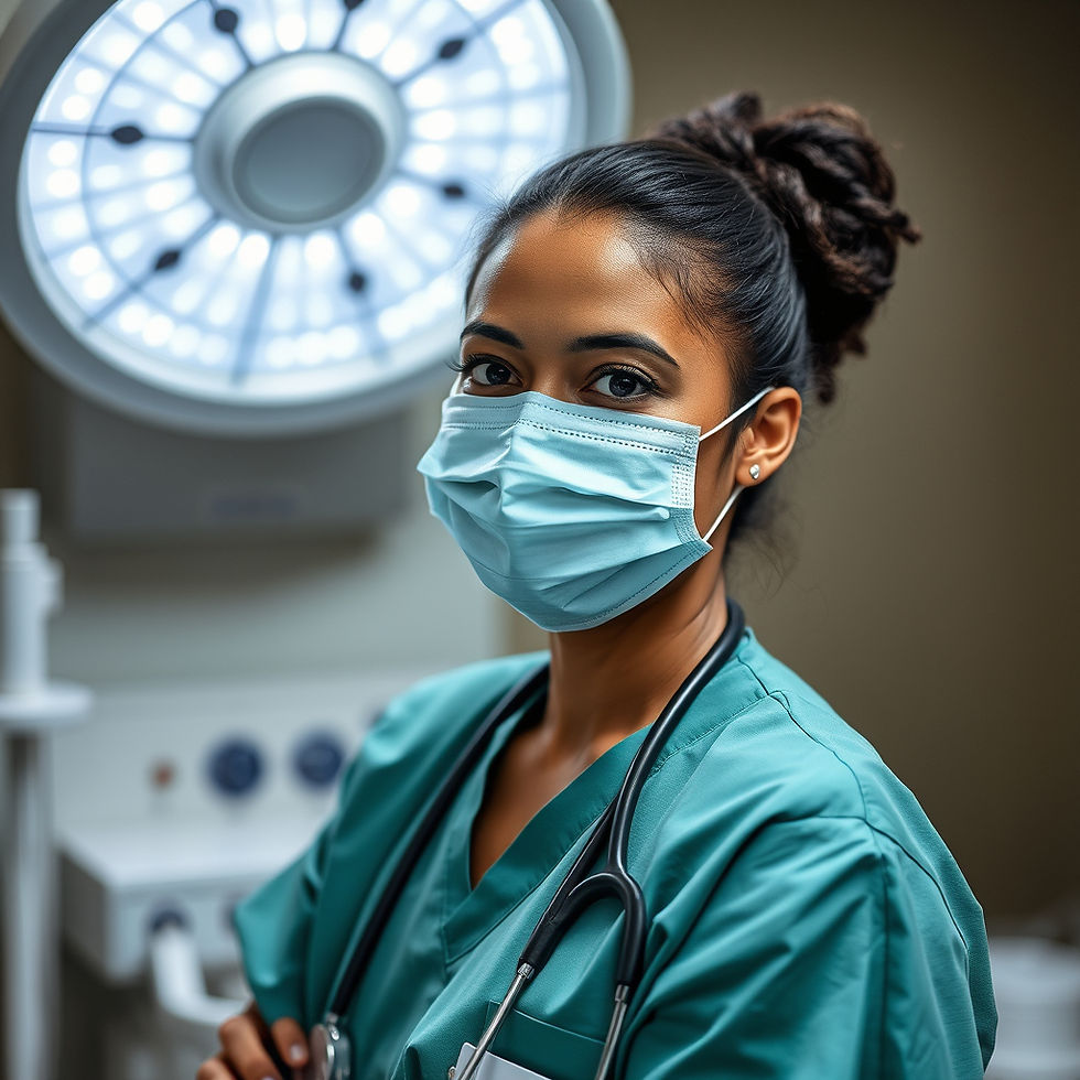 Healthcare worker wearing mask