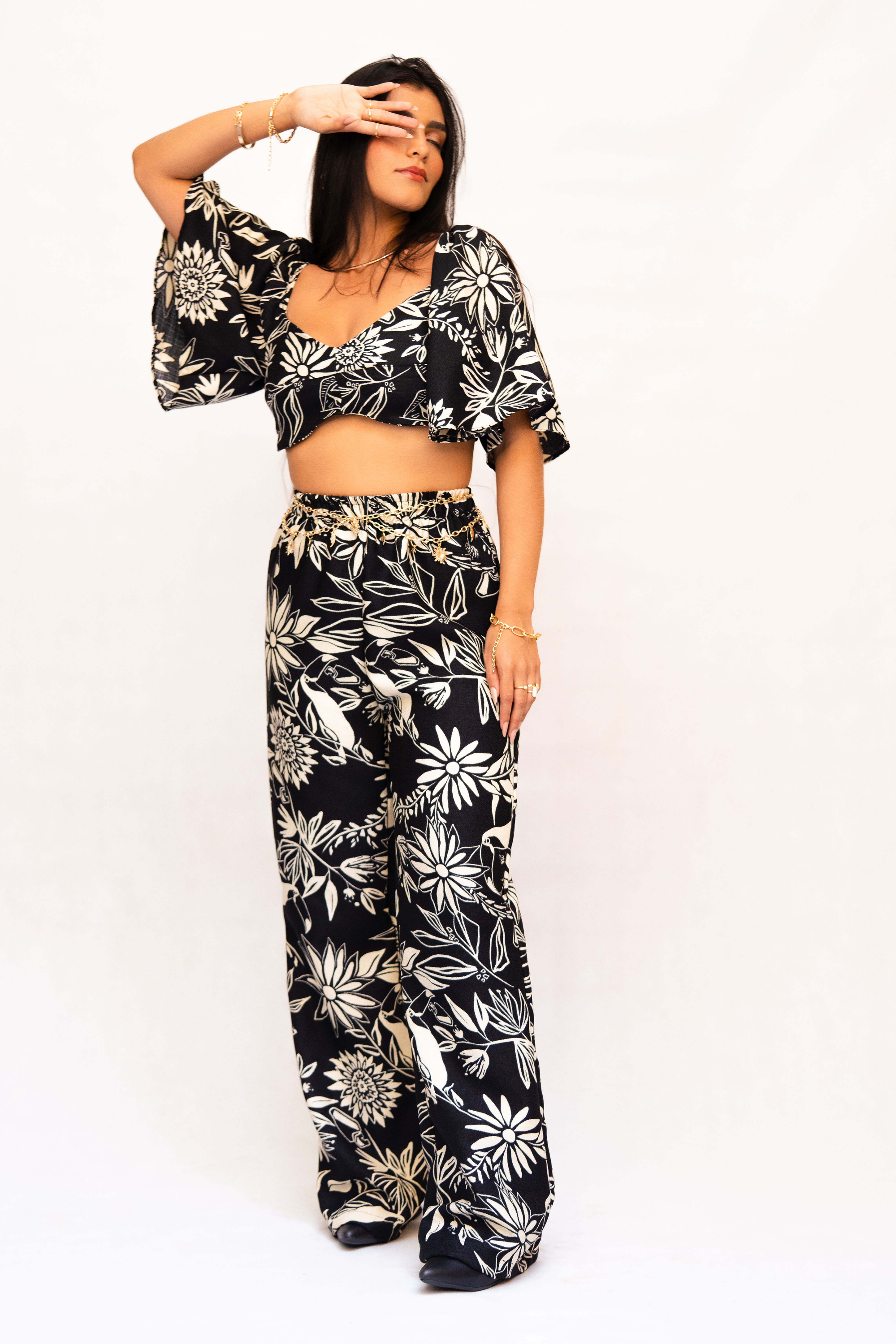 calça pantalona jardim