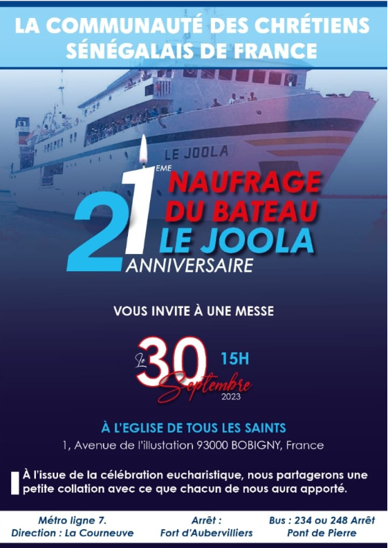 Paris 21 ans naufrage Ms JOOLA