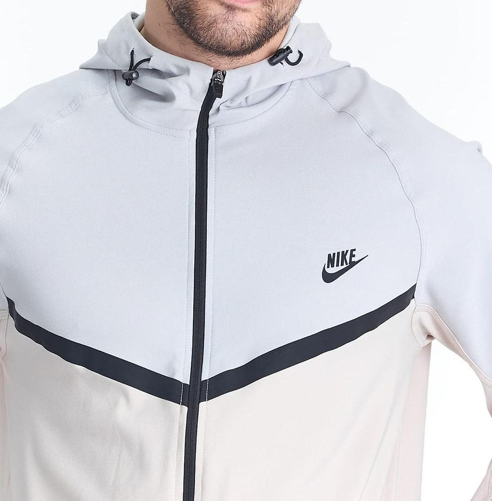 תמונה ממוזערת: ז'קט נייקי בהיר עם רוכסן שחור