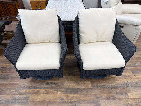 Set of Outdoor Swivel Rocking Chairs