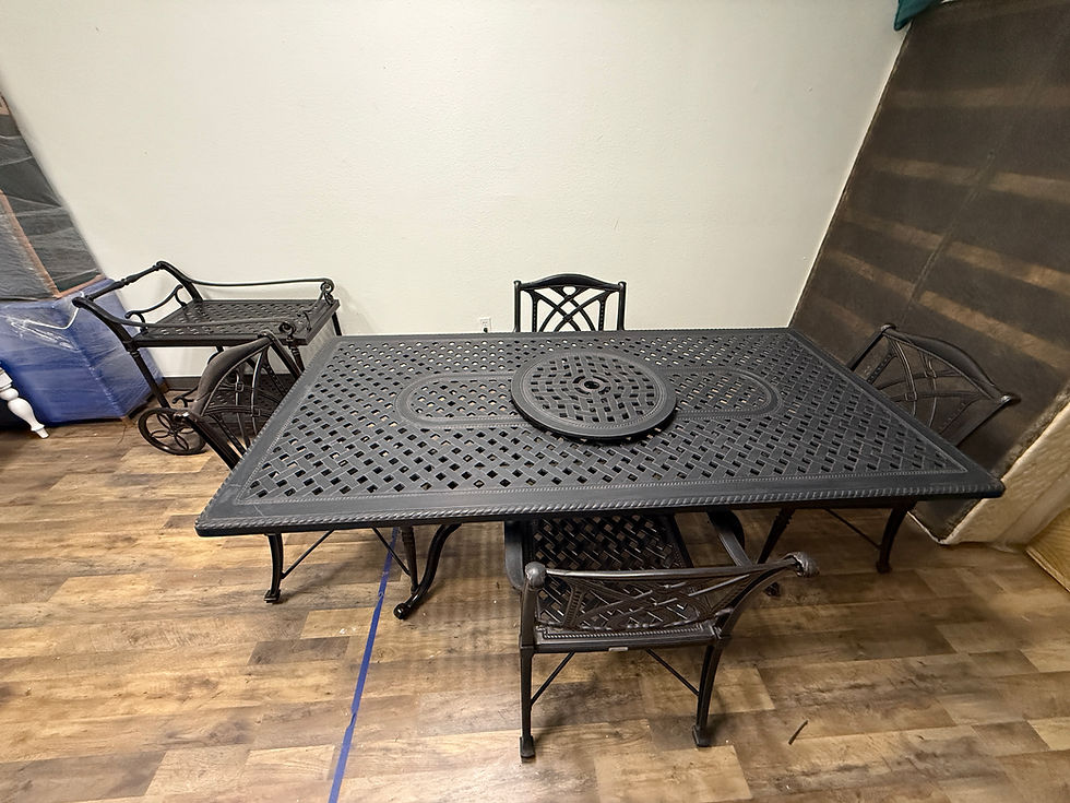 Outdoor Dining Set with Bar Cart