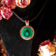 Copper Malachite Round Pendant
