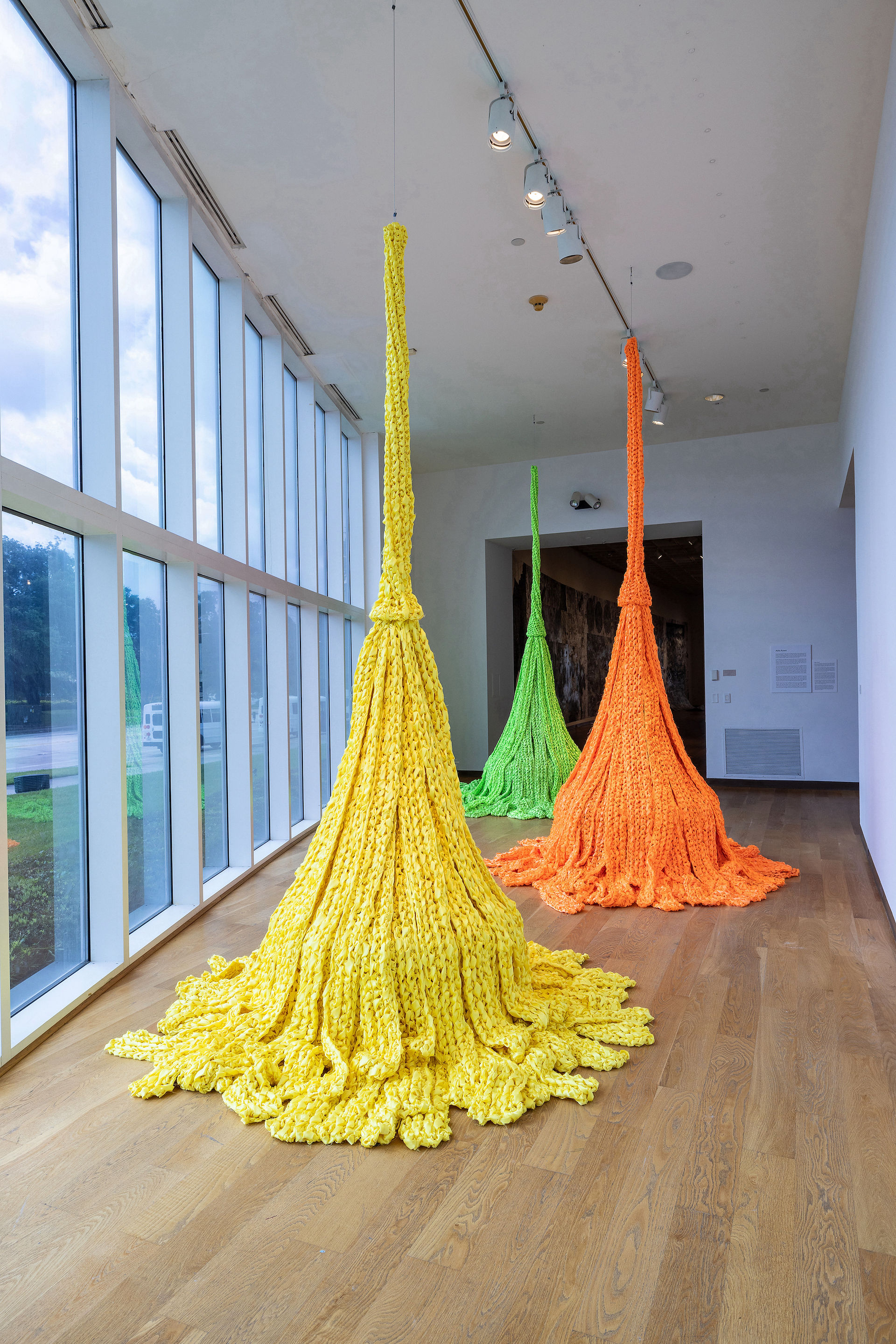 White Falls: Creative Pinellas,  2019,   Crocheted polyethylene,  264 x 240 x 72 in.