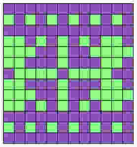 Simple stranded motif with colored squares