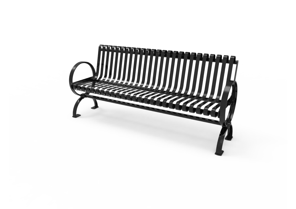 Village Bench with Back