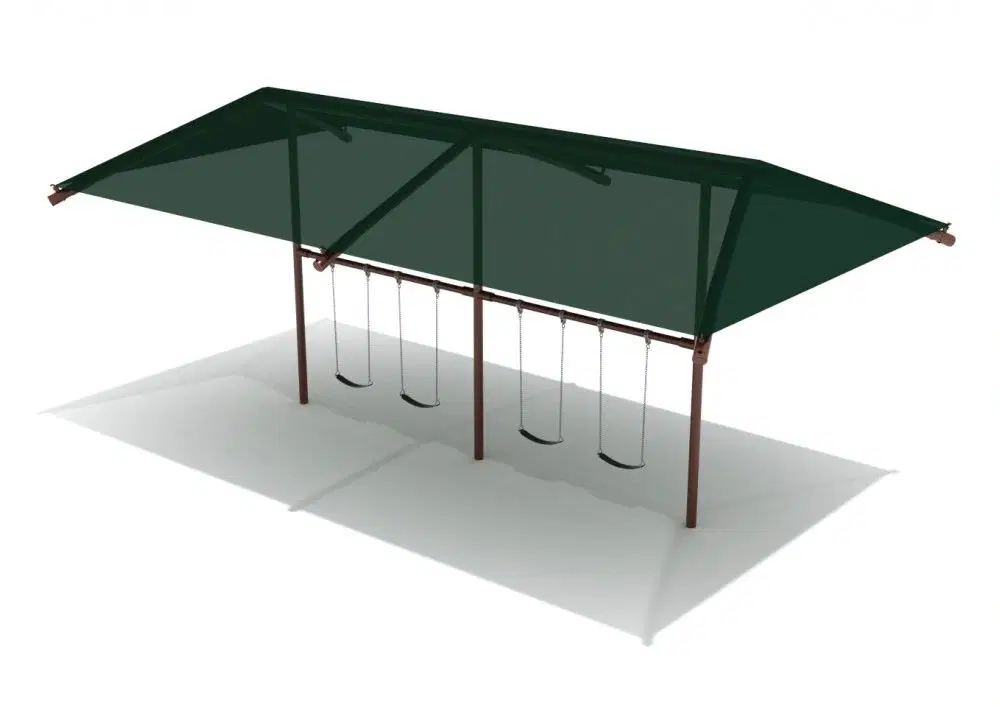 8 Feet Elite Single Post Swing With Shade - 2 Bays