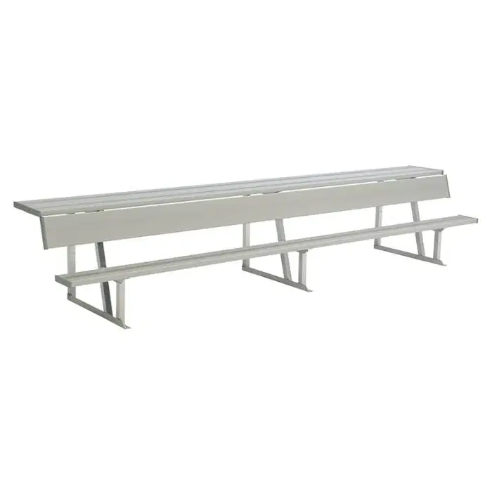 All-Aluminum Player's Bench with Back & Shelf