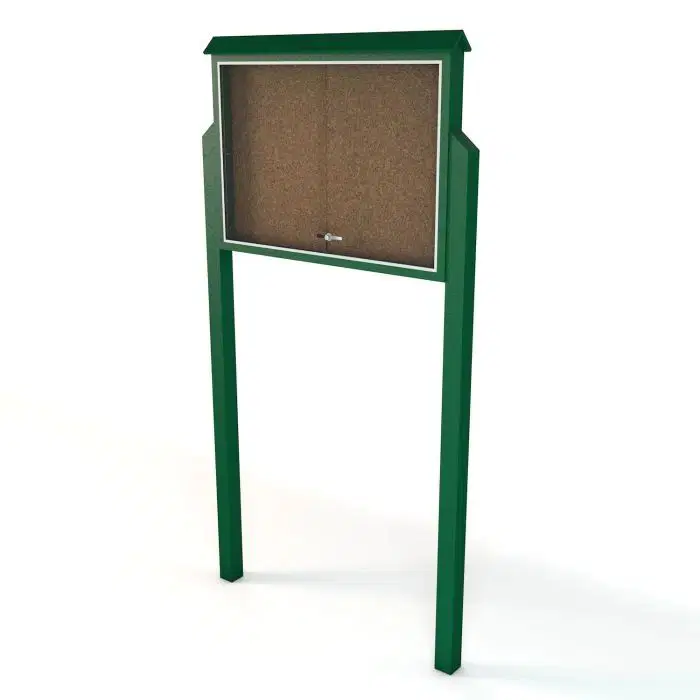 Double-Sided Large Recycled Plastic Message Center with Posts