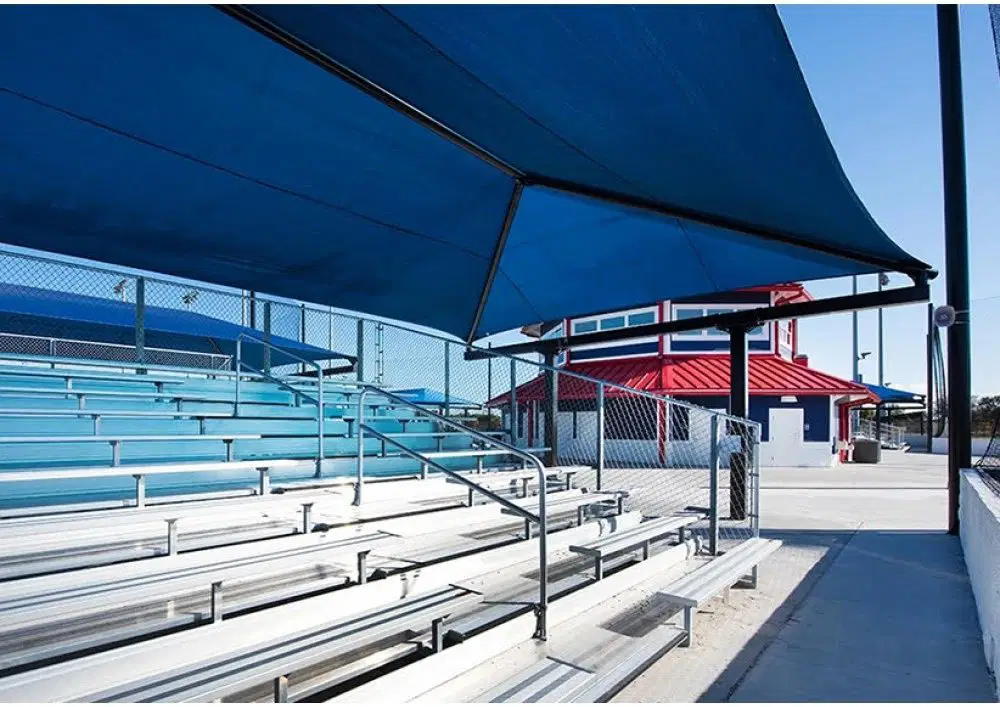 Bleacher Series Dual Column T Cantilever Fabric Shade