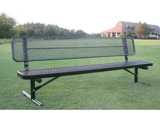 DIAMOND PATTERN WIDE SEAT PLAYER'S BENCH WITH BACK