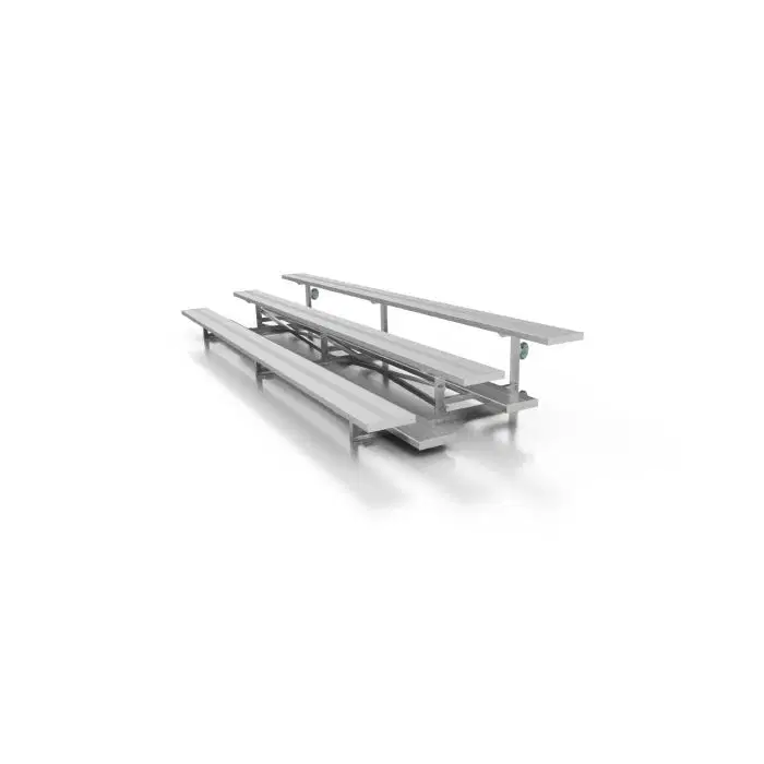 3 Row Low Rise Tip and Roll Bleachers - Sideline Series