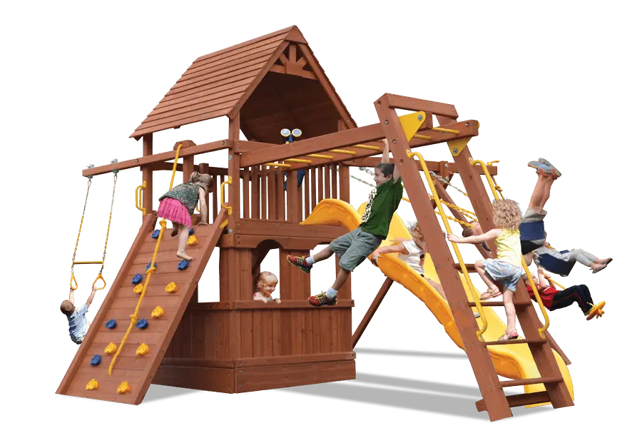 Deluxe Fort Combo 3 w/ Playhouse & Wood Roof - 21C