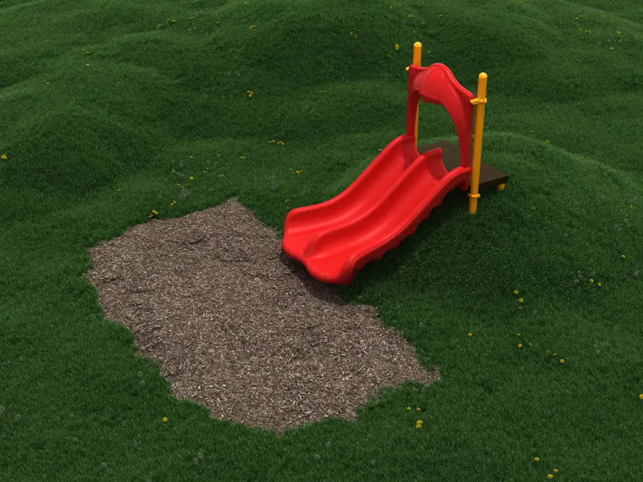 3 Foot Double Straight Embankment Slide