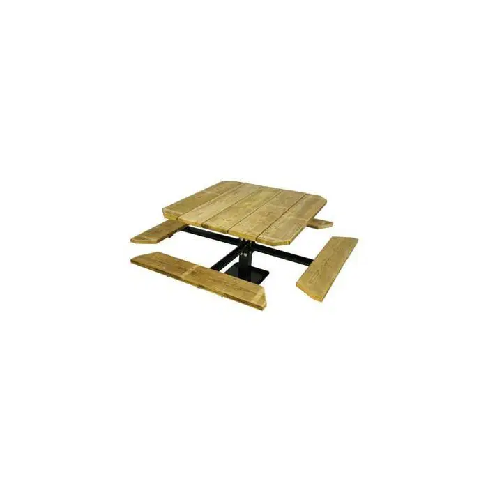48 Single Pedestal Wooden Picnic Table