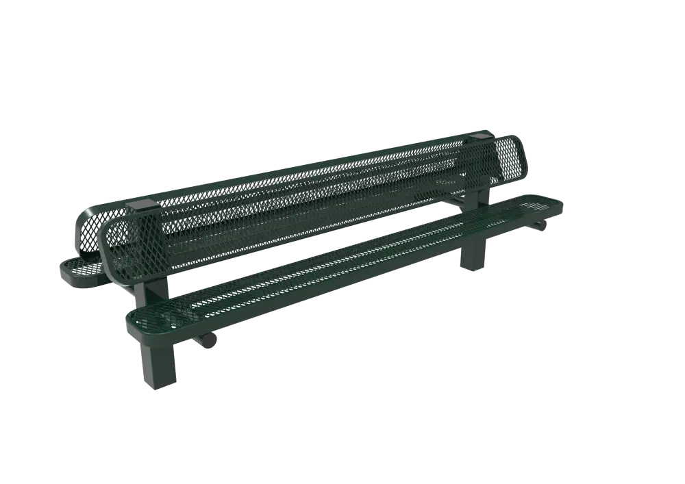 Diamond Pattern Double Pedestal Bench