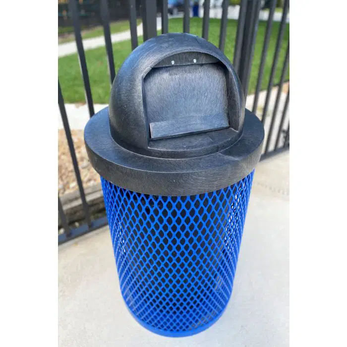 32-Gal. Expanded Metal Trash Receptacle