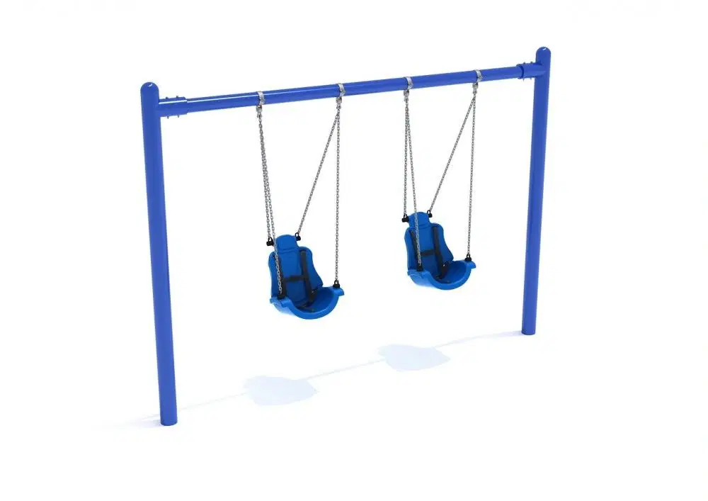 8 feet High Elite Single Post Swing with Child Adaptive Seats
