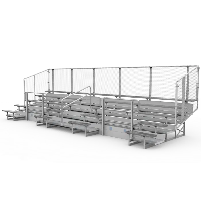 5 Row ADA Aluminum Bleachers with Chain Link Fence