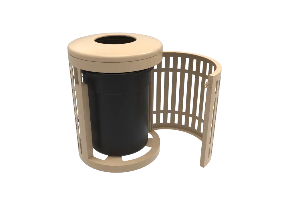 Downtown Side Opening Trash Receptacle with Flattop