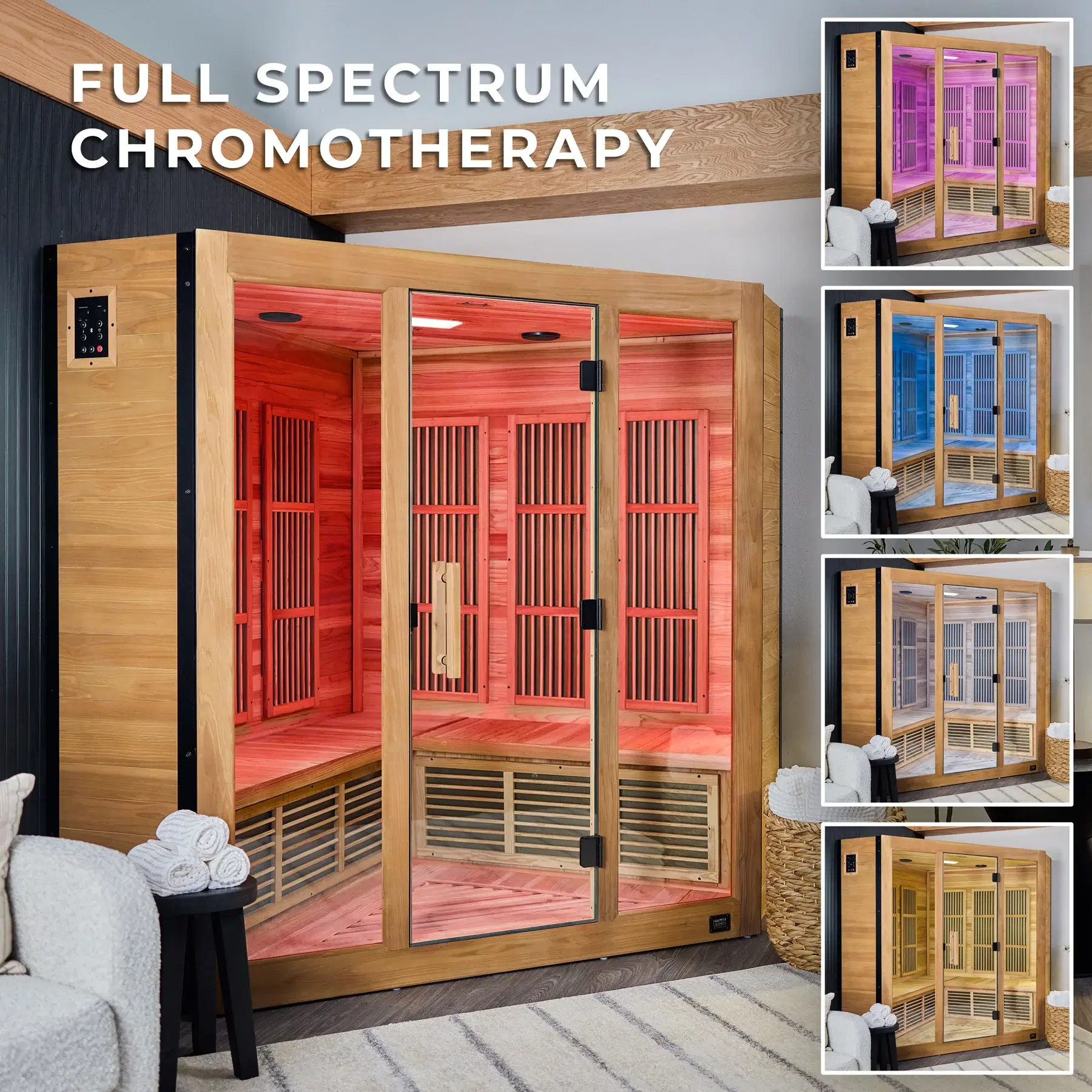RYLAN INDOOR INFRARED CORNER SAUNA – 4 PERSON