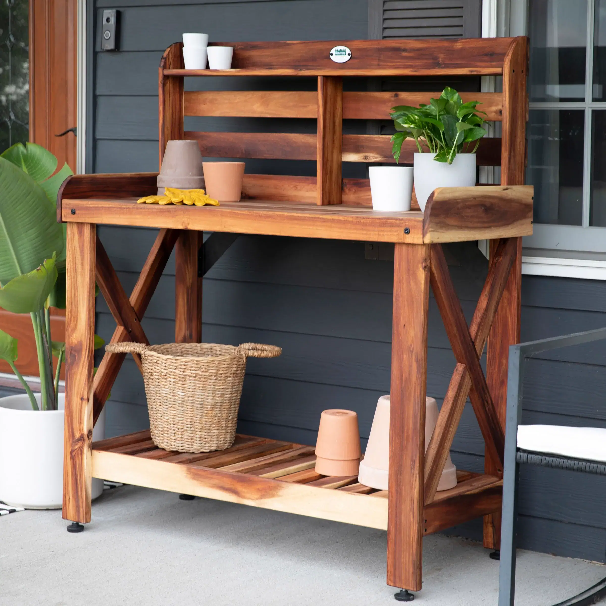 POTTING TABLE/BENCH/SERVING BAR - ACACIA WOOD