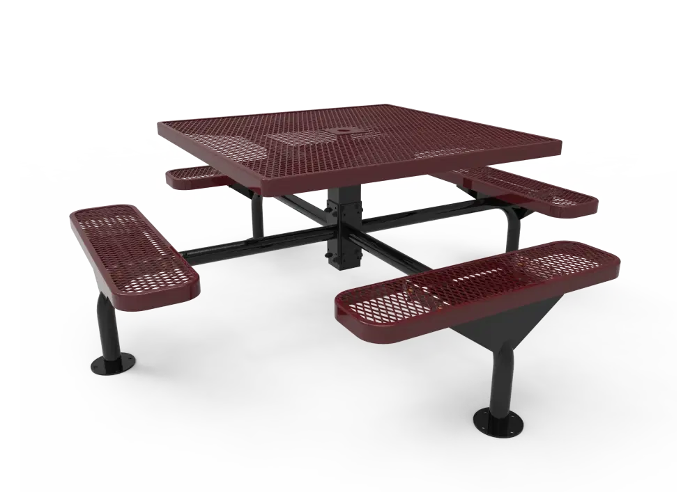 Square Nexus Pedestal Table with Diamond Pattern