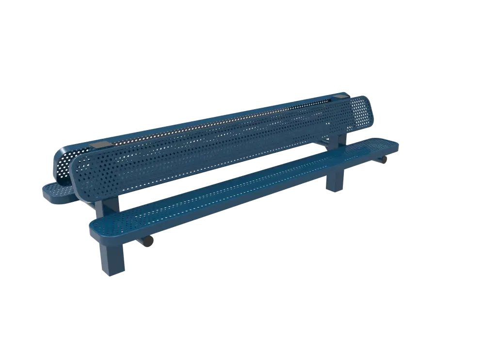 Perforated Steel Double Pedestal Bench
